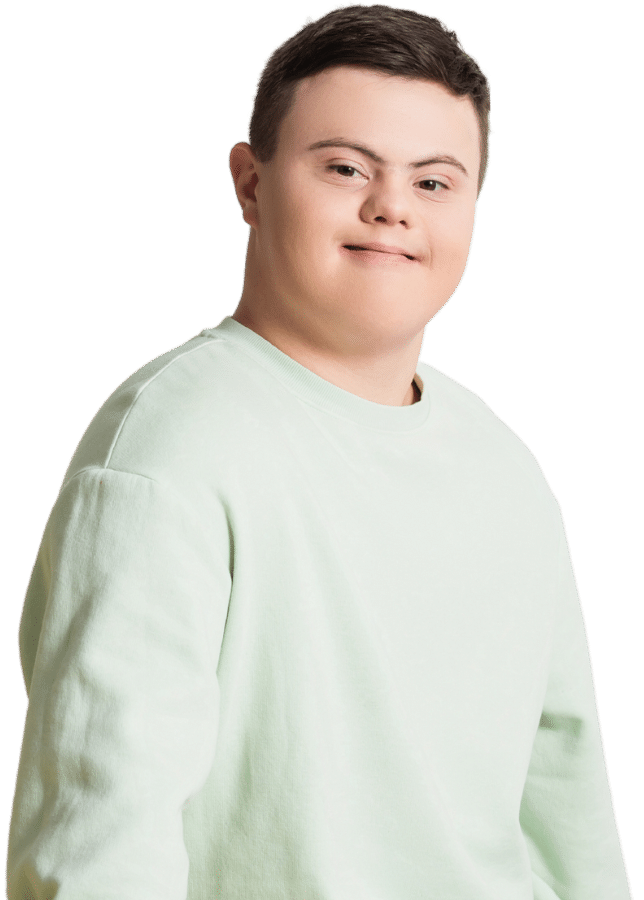 Happy disabled boy looking at camera